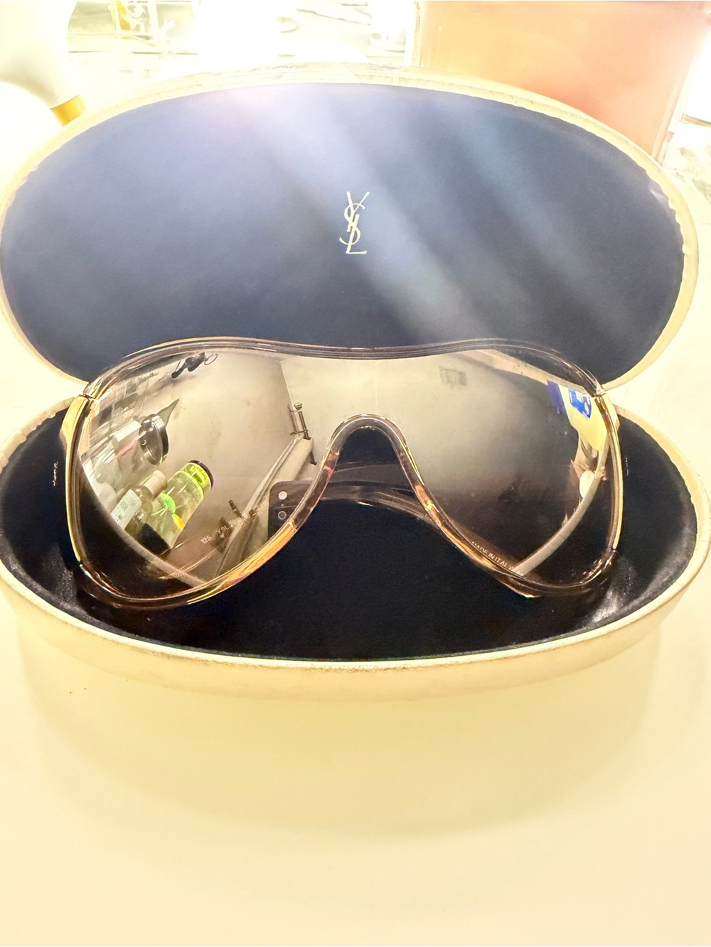Yves Saint Laurent Brown Gradient Shield Sunglasses